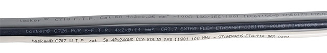  Високоякісні італійські ethernet-кабелі Tasker C707, C718 L.S.Z.H, C726 PUR 